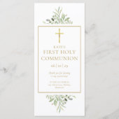 Greenery First Heilige Commune Prayer Kaart Bladwi (Voorkant)