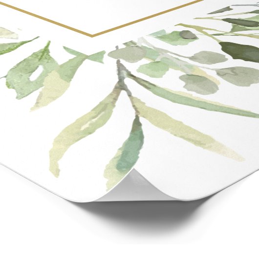 Greenery First Heilige Communie Welkomstteken Poster (Hoek)