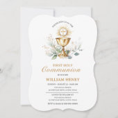 Greenery First Holy Communion Invitation Kaart (Voorkant)