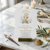 Greenery First Holy Communion Invitation Kaart