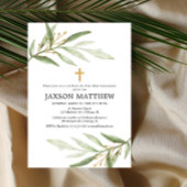 Greenery first holy communy green gold leaves kaart