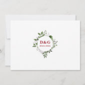 Greenery Floral 40th Wedding Jubileum Foto Kaart (Achterkant)