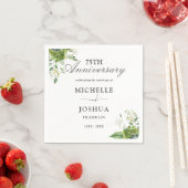 Greenery Floral 75th Wedding Jubileum Servet (Insitu)