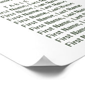 Greenery Floral 9 Tables Wedding Seding Chart Poster (Hoek)