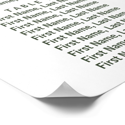 Greenery Floral 9 Tables Wedding Seding Chart Poster (Hoek)