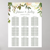 Greenery Floral 9 Tables Wedding Seding Chart Poster (Voorkant)