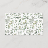 Greenery Floral Baby in Bloom Shower Dank u Informatiekaartje (Achterkant)