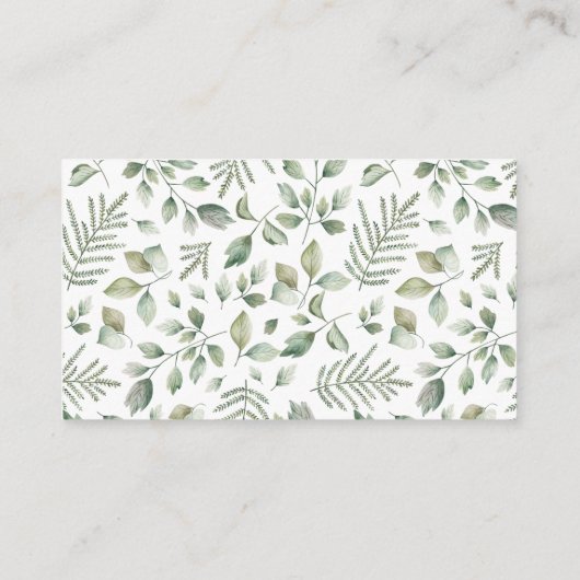 Greenery Floral Baby in Bloom Shower Dank u Informatiekaartje (Achterkant)