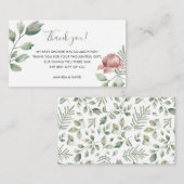 Greenery Floral Baby in Bloom Shower Dank u Informatiekaartje (Voorkant / Achterkant)