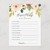 Greenery Floral Baby shower Hopfen & Wishes card Briefkaart (Voorkant)