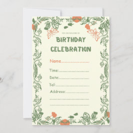 Greenery floral Birthday Celebration Kaart