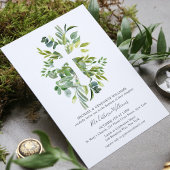 Greenery Floral Botanical Cross Baptisme Kaart