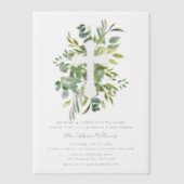 Greenery Floral Botanical Cross Baptisme Vellum Uitnodigingen (Voorkant)