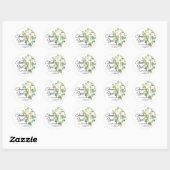 Greenery Floral Botanical Cross Elegant Baptisme Ronde Sticker (Vel)