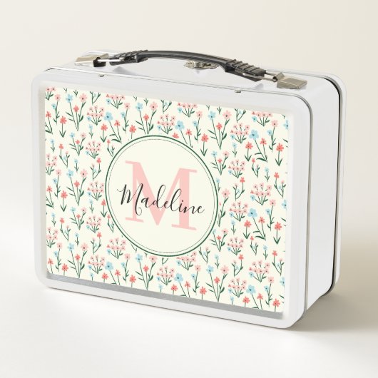 Greenery Floral Botanical Flowers Pink Monogram (Achterkant)