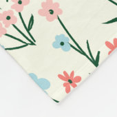 Greenery Floral Botanical Flowers Pink Monogram Fleece Deken (Hoek)
