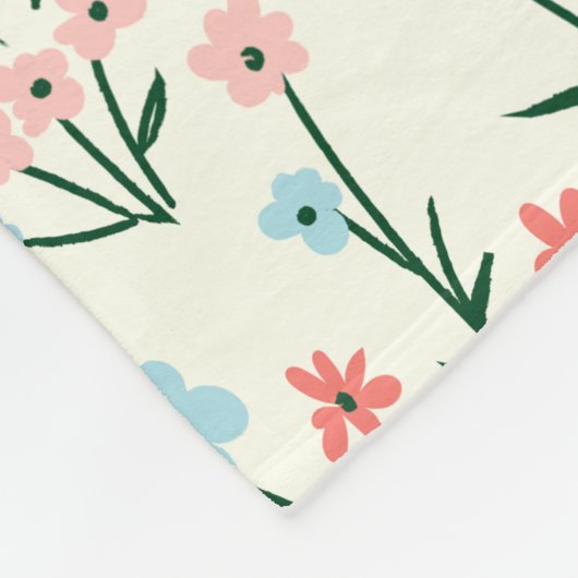 Greenery Floral Botanical Flowers Pink Monogram Fleece Deken (Hoek)