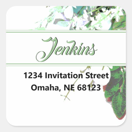 Greenery & Floral Botanical Return Address Labels (Voorkant)
