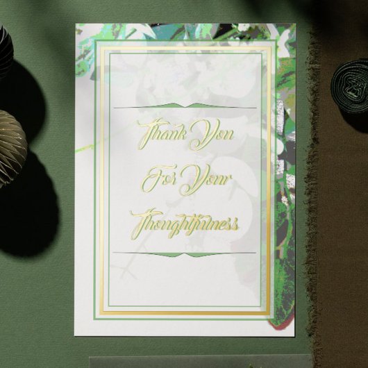 Greenery & Floral Botanical Wedding Hartelijk dank Folie Uitnodiging