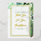 Greenery & Floral Botanical Wedding Hartelijk dank Folie Uitnodiging (Voorkant)