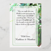 Greenery & Floral Botanical Wedding Hartelijk dank Folie Uitnodiging (Achterkant)