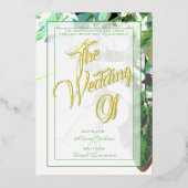 Greenery & Floral Botanical Wedding Invitations Folie Uitnodiging (Voorkant)