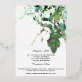 Greenery & Floral Botanical Wedding Invitations Folie Uitnodiging (Achterkant)
