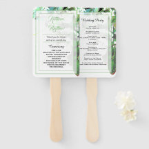 Greenery & Floral Botanical Wedding Programme Hand