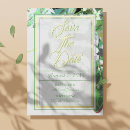 Greenery & Floral Botanical Wedding Save the Date Folie Uitnodiging