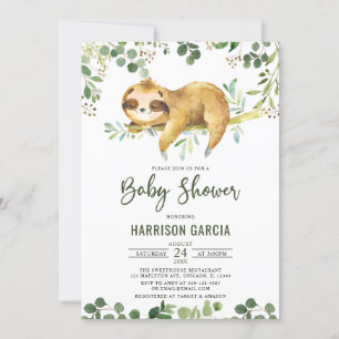 Greenery Floral Boy Cute Baby shower Kaart
