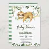 Greenery Floral Boy Cute Baby shower Kaart (Voorkant / Achterkant)
