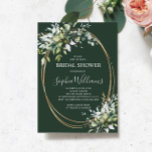 Greenery Floral Bridal Shower Kaart<br><div class="desc">Het ontwerp bevat prachtige waterverf florale elementen in tinten van eucalyptusgroen en bladelementen.</div>