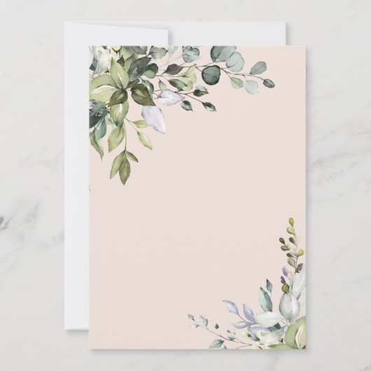 Greenery Floral Bridal Shower Kaart (Achterkant)