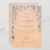 Greenery Floral Cascade Rustic Tuscan Wedding Kaart (Voorkant / Achterkant)