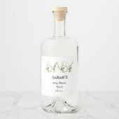 Greenery Floral Elegant Slogan Baby shower Likeurfles Etiket (Voorkant)