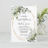 Greenery Floral Elegant Wedding Invitation Kaart (Staand voorkant)