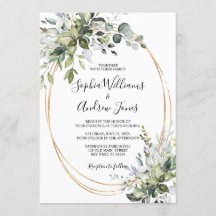 Greenery Floral Elegant Wedding Invitation
