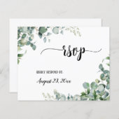 Greenery Floral Eucalyptus Wedding RSVP Antwoord (Voorkant / Achterkant)