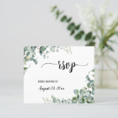 Greenery Floral Eucalyptus Wedding RSVP Antwoord (Staand voorkant)