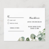 Greenery Floral Eucalyptus Wedding RSVP Antwoord (Achterkant)