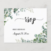 Greenery Floral Eucalyptus Wedding RSVP Antwoord (Voorkant)