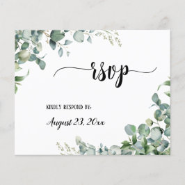 Greenery Floral Eucalyptus Wedding RSVP Antwoord