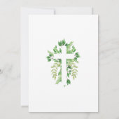 Greenery Floral First Heilige Communie Kaart (Achterkant)