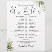 Greenery Floral Foliage Wedding Schedule (Voorkant)