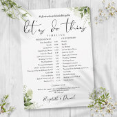Greenery Floral Foliage Wedding Schedule Programmakaart