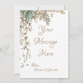 Greenery Floral Garland Script Elegant Wedding Bedankkaart (Achterkant)