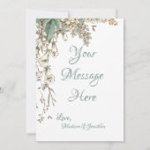 Greenery Floral Garland Script Elegant Wedding Bedankkaart (Achterkant)