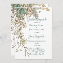 Greenery Floral Garland Script Elegant Wedding