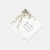 Greenery Floral Garland Script Elegant Wedding Servet (Hoek)