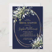 Greenery Floral & Gold Bridal Shower Invitation Kaart (Voorkant)